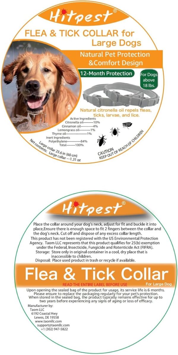 Flea & Tick Collar for Large Dogs+ Free Comb & Tweezers (2‑Pack) - Image 8