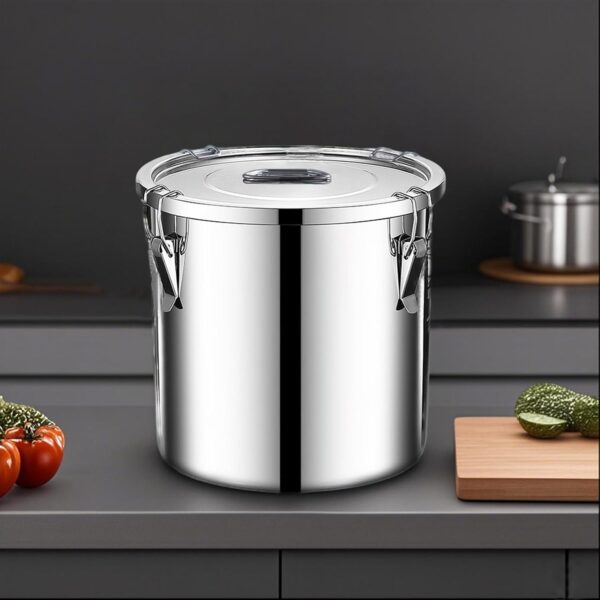 6‑Litre 304 Stainless Steel Airtight Container with Lock Clips - Image 5