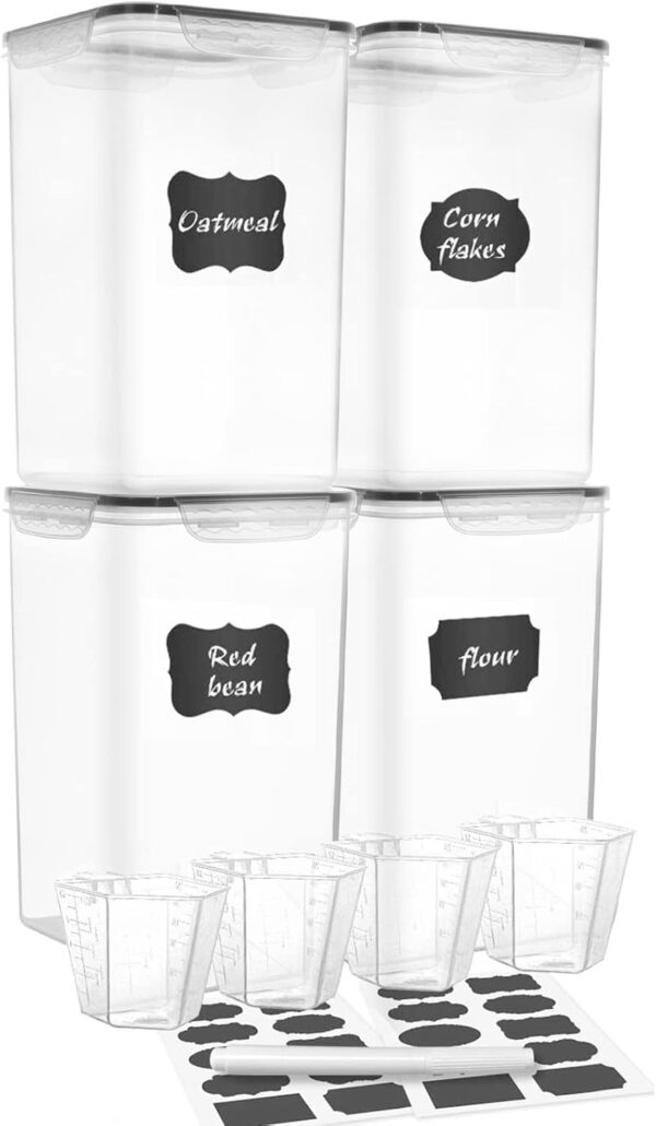 M MCIRCO Airtight Tall Food Storage Containers with Labels - Image 2