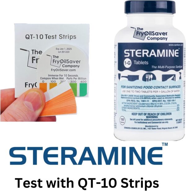 Steramine Sanitizer Tablets with QT-10 Test Strips, 150 Count - Image 3