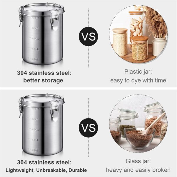 Zopeal 34‑Oz Stainless Steel Canister Set with Snap‑Lock Lids - Image 5