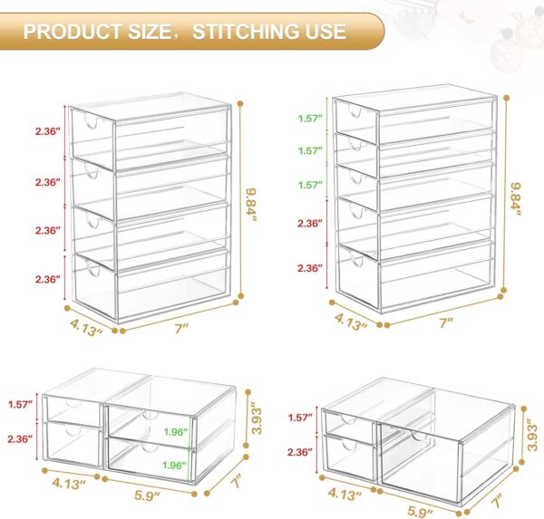 Dustproof Clear Acrylic 16‑Drawer Makeup & Office Organizer - Image 2