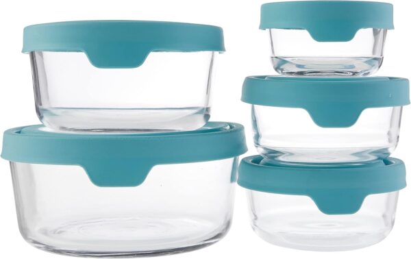 Anchor Hocking TrueSeal 10‑Piece Mineral Blue Glass Food Storage - Image 2
