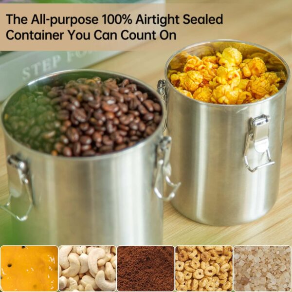 Compact Stainless Steel Airtight Canister Trio for Small Kitchens - Image 8