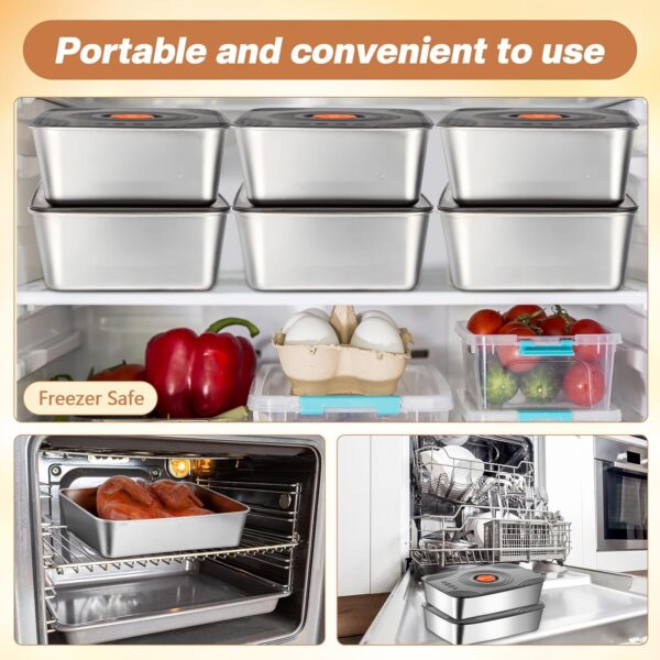 8‑Pack 60 oz Stainless Steel Marinating & Food Storage Containers - Image 7