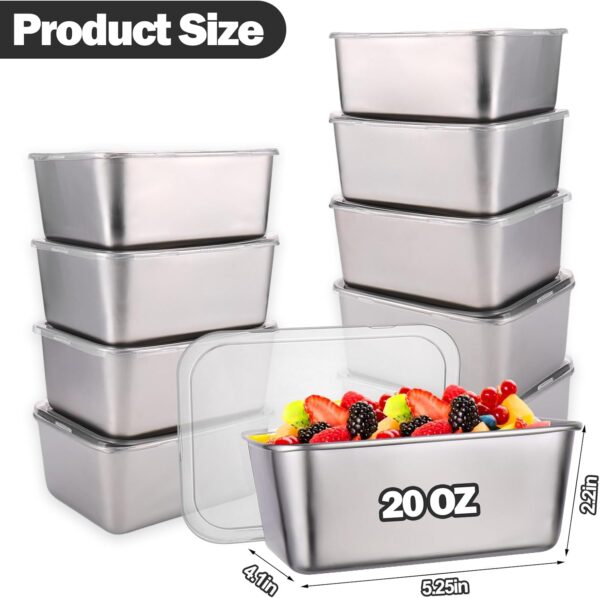 Palksky Stainless Steel Food Containers 10‑Piece 20 oz Set - Image 7