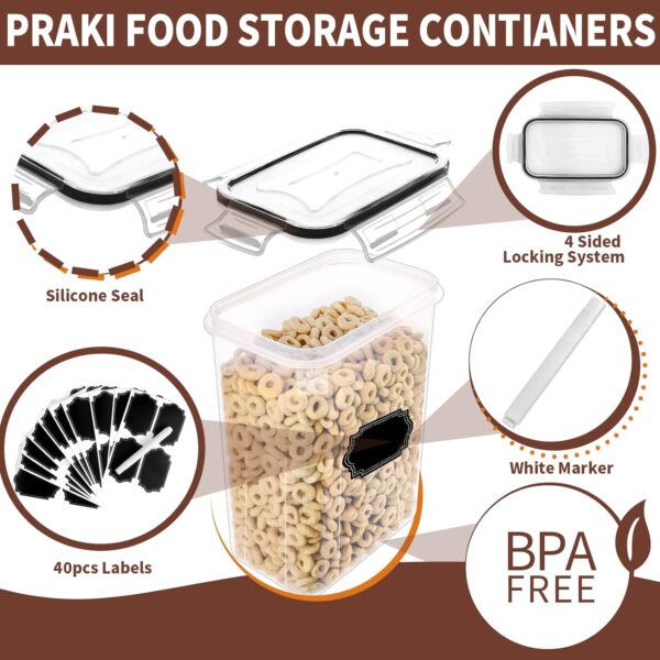 PRAKI 24‑Piece BPA‑Free Airtight Pantry Canisters with Labels & Marker - Image 3