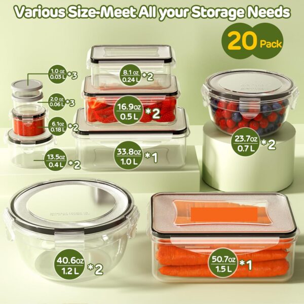 40‑Piece Airtight Food Storage Set with Leak‑Proof Lids, Labels & Pen - Image 2