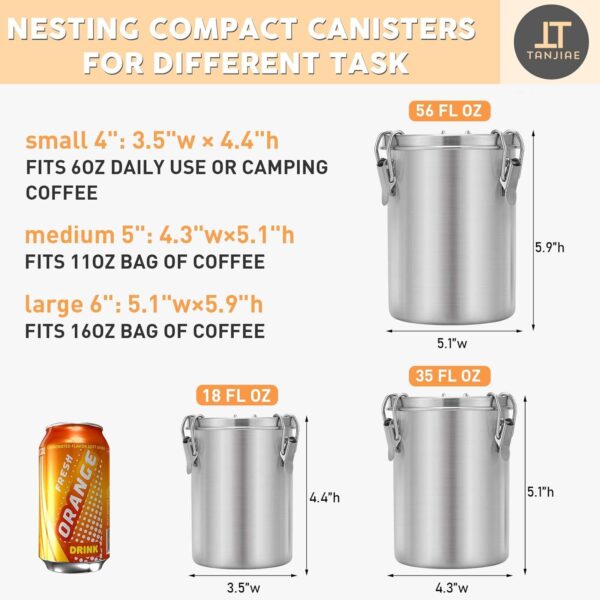 Compact Stainless Steel Airtight Canister Trio for Small Kitchens - Image 2