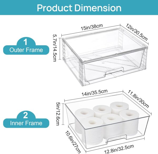 Vtopmart 2‑Pack Large Stackable Clear Acrylic Storage With Drawers - Image 3