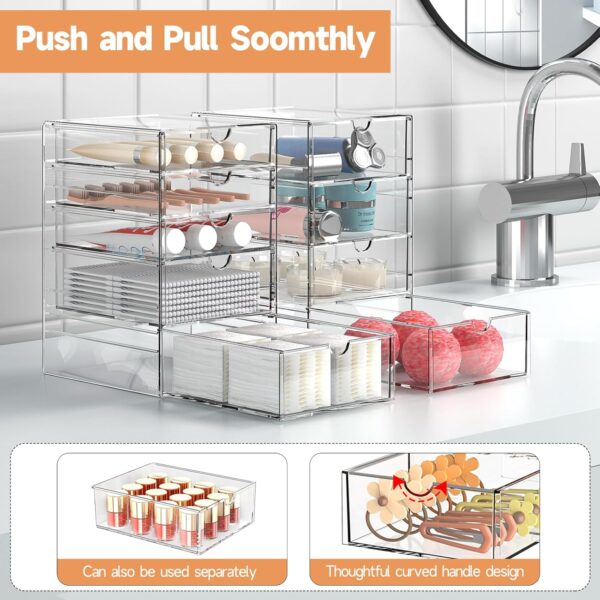 DOMNIU Acrylic 20-Drawer Makeup Organizer Set (4-Piece) - Image 7
