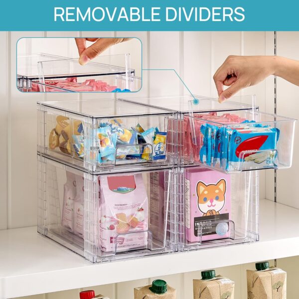 Vtopmart 4‑Pack Clear Stackable Storage Drawers with Handles - Image 4
