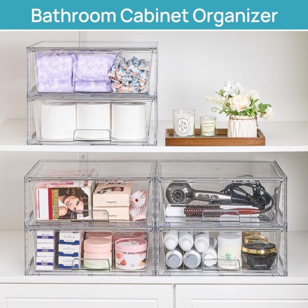 Vtopmart 2‑Pack Large Stackable Clear Acrylic Storage With Drawers - Image 5