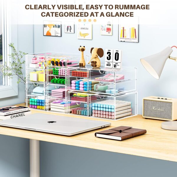 Dustproof Clear Acrylic 16‑Drawer Makeup & Office Organizer - Image 4