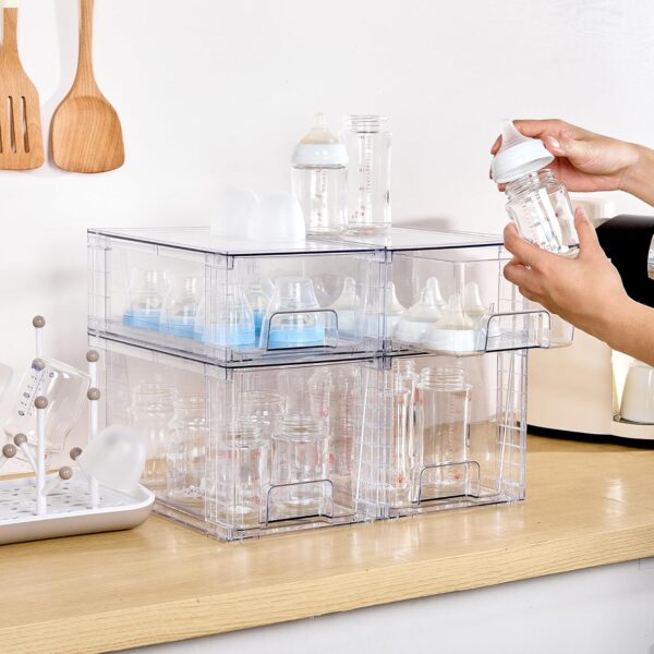Vtopmart 4‑Pack Clear Stackable Storage Drawers with Handles - Image 7