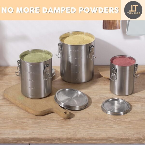 Compact Stainless Steel Airtight Canister Trio for Small Kitchens - Image 6