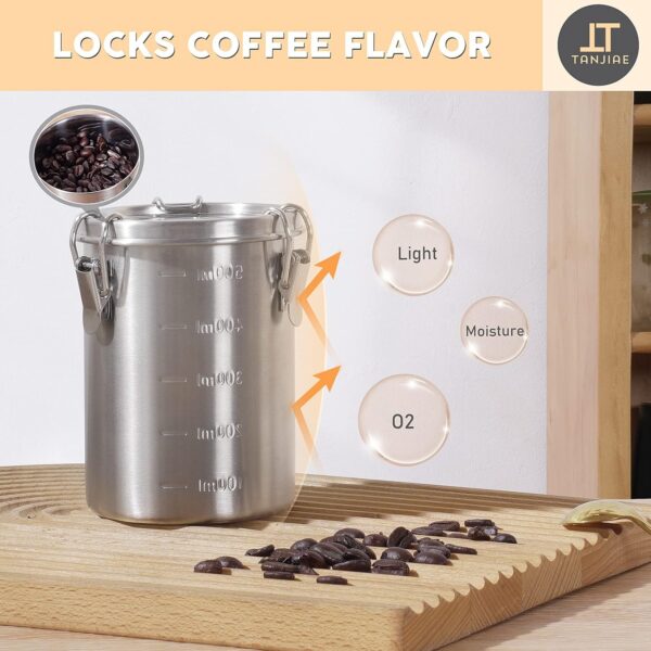 Compact Stainless Steel Airtight Canister Trio for Small Kitchens - Image 4