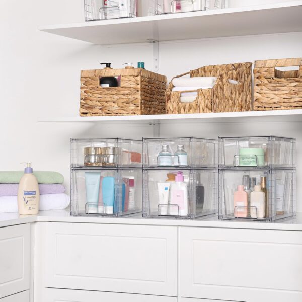 Vtopmart 4‑Pack Clear Stackable Storage Drawers with Handles - Image 8