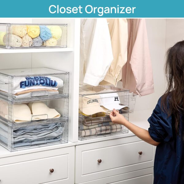 Vtopmart 2‑Pack Large Stackable Clear Acrylic Storage With Drawers - Image 4