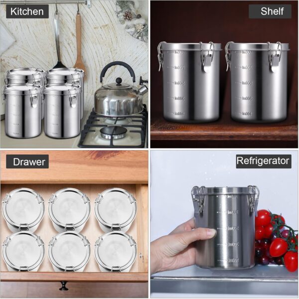 Zopeal 34‑Oz Stainless Steel Canister Set with Snap‑Lock Lids - Image 6