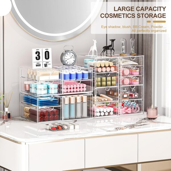 Dustproof Clear Acrylic 16‑Drawer Makeup & Office Organizer - Image 3