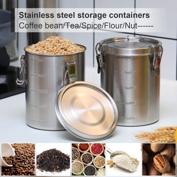 Zopeal 34‑Oz Stainless Steel Canister Set with Snap‑Lock Lids - Image 4