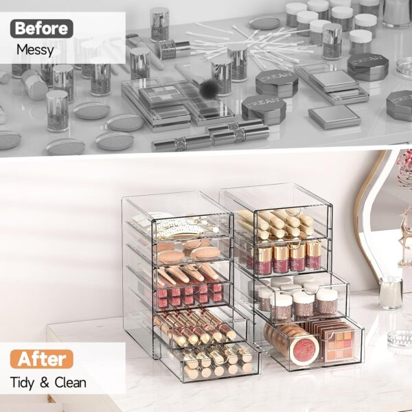 DOMNIU Acrylic 20-Drawer Makeup Organizer Set (4-Piece) - Image 4