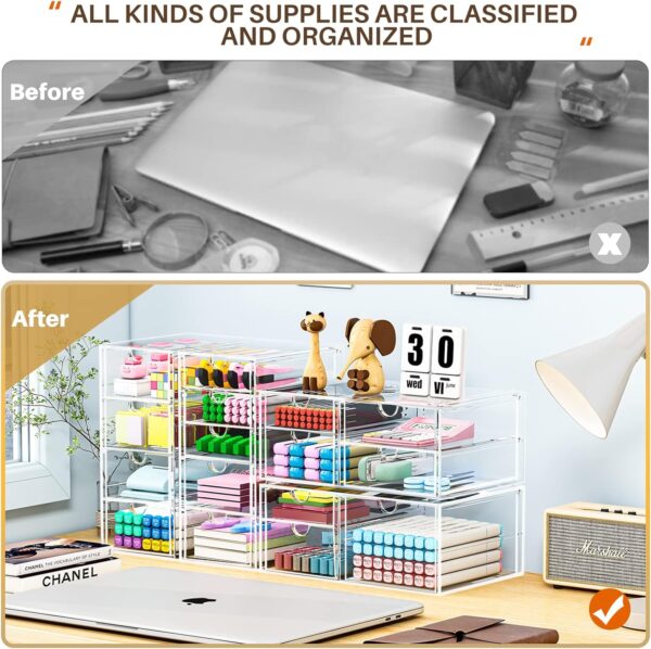 Dustproof Clear Acrylic 16‑Drawer Makeup & Office Organizer - Image 5