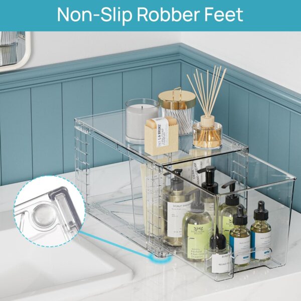 Vtopmart 4‑Pack Clear Stackable Storage Drawers with Handles - Image 5