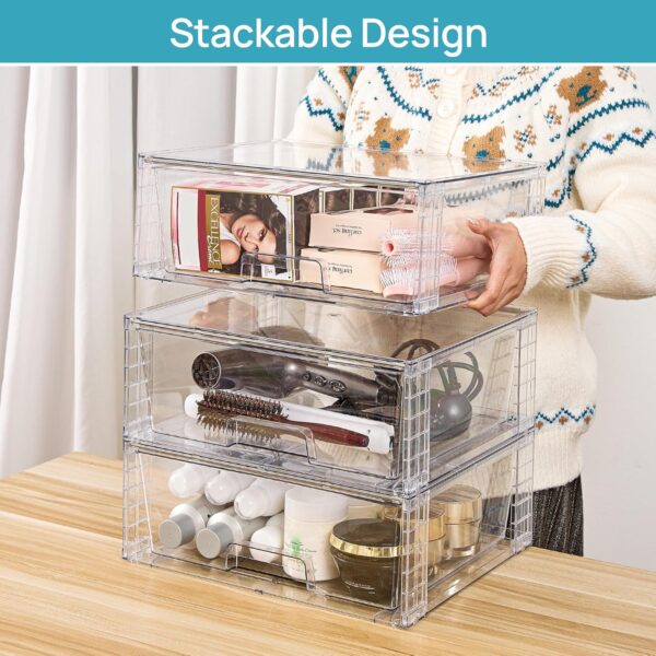 Vtopmart 2‑Pack Large Stackable Clear Acrylic Storage With Drawers - Image 2