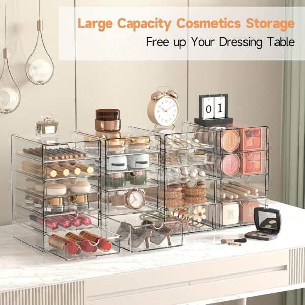 DOMNIU Acrylic 20-Drawer Makeup Organizer Set (4-Piece) - Image 3