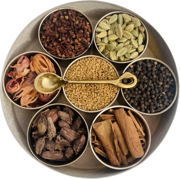 ABHANDICRAFTS 7‑Compartment Masala Dabba with Spoon - Image 3