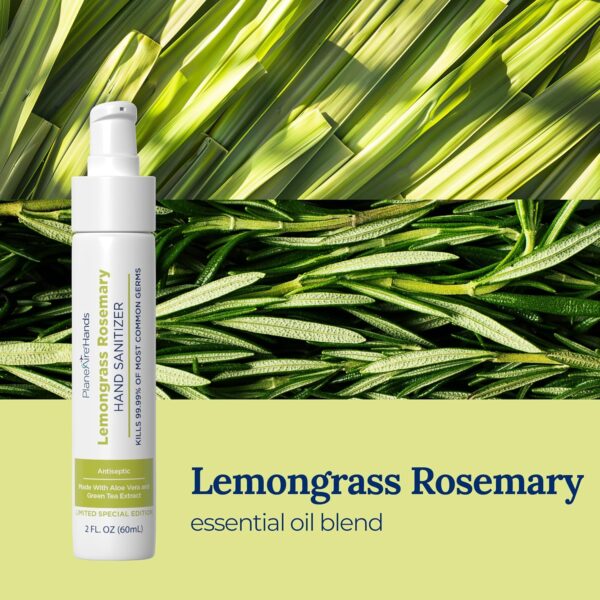 Lemongrass Rosemary Lotion Hand Sanitizer, Travel Size 3-Pack - Image 2