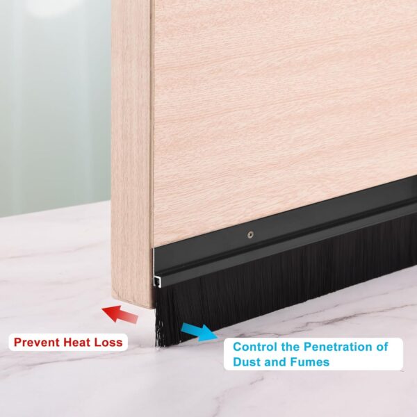 Uxcell 35‑in Aluminum Base Brush Door Sweep with 4.7″ PP Bristles - Image 4