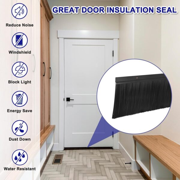 Uxcell 35‑in Aluminum Base Brush Door Sweep with 4.7″ PP Bristles - Image 5