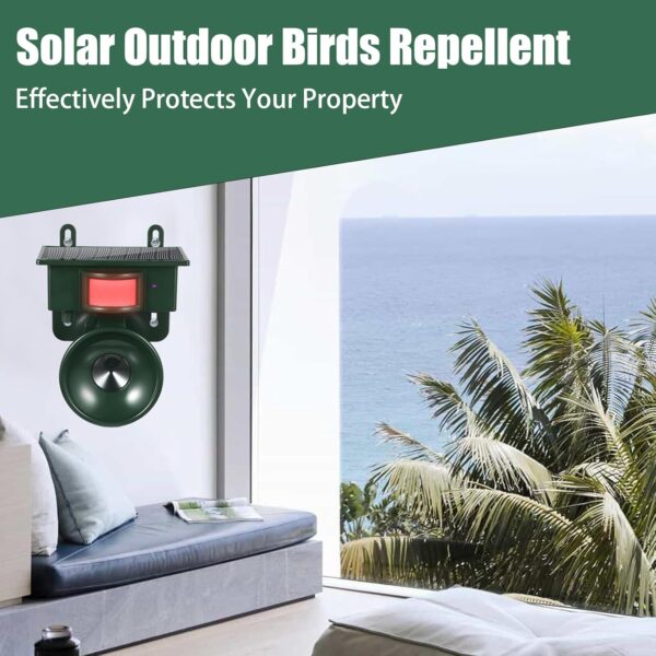 Outdoor Bird Deterrent with Motion Sensor for Pigeons and Woodpeckers - Image 4