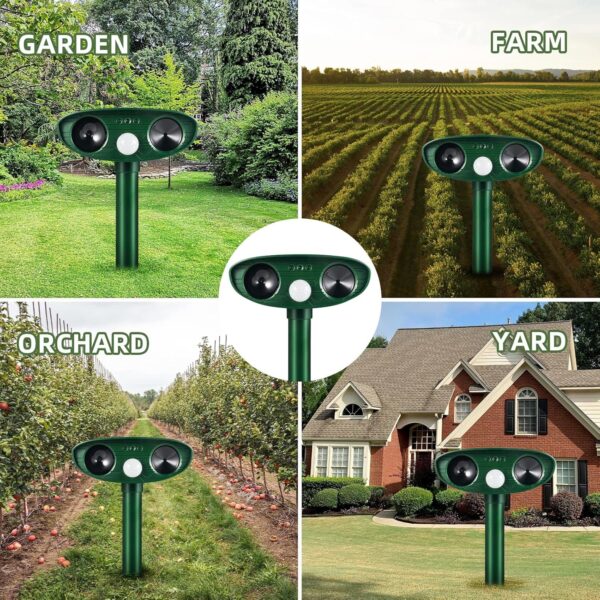 4-Pack Solar Ultrasonic Animal Repellent 2025 with Motion Detection - Image 8