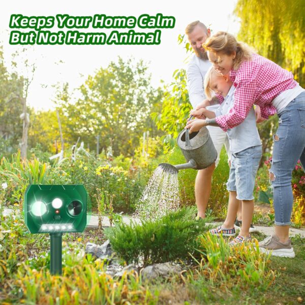 2-Pack Solar Ultrasonic Animal Repellent With PIR Motion and Flash Lights - Image 5