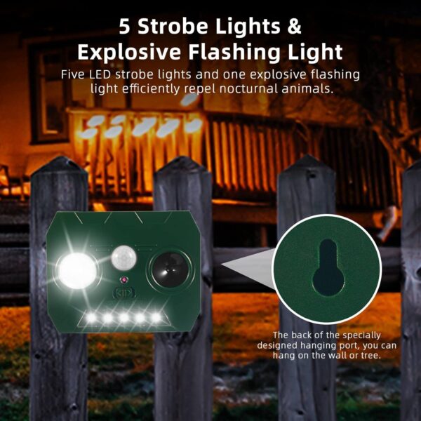 2-Pack Solar Ultrasonic Animal Repellent With PIR Motion and Flash Lights - Image 6