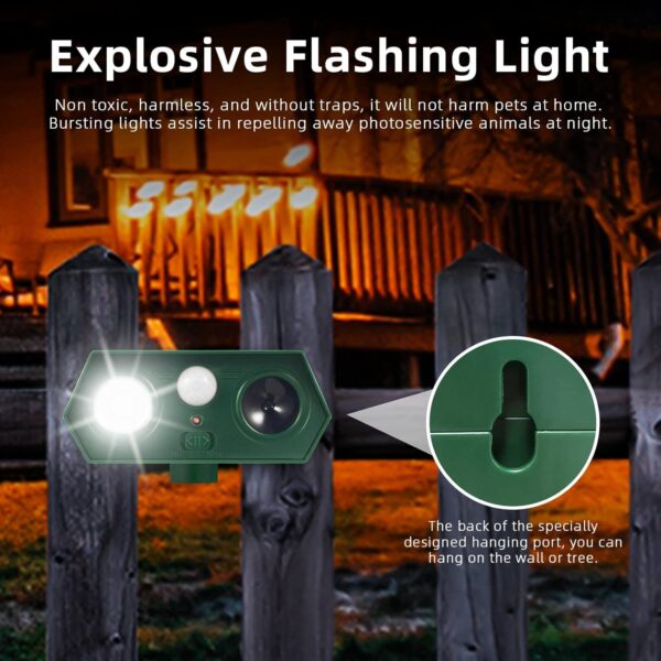 Solar-Powered 4-Pack Ultrasonic Animal Repeller with Motion Sensor - Image 6