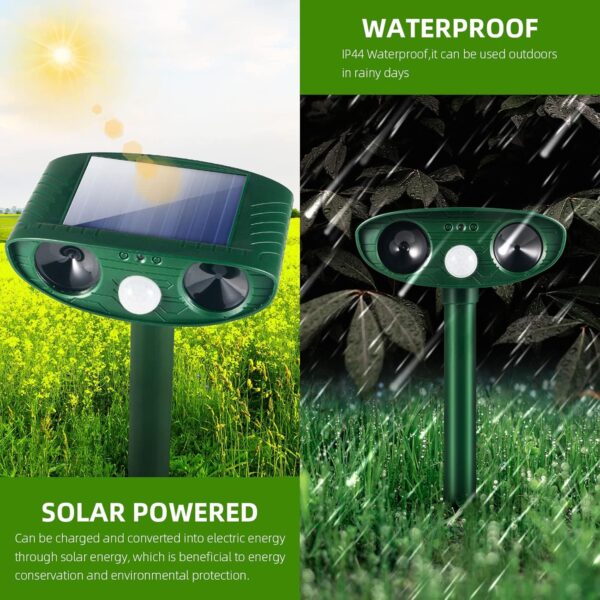 2025 Solar Ultrasonic Deer & Garden Pest Deterrent, 2-Pack, Waterproof, Motion-Activated  - Image 3