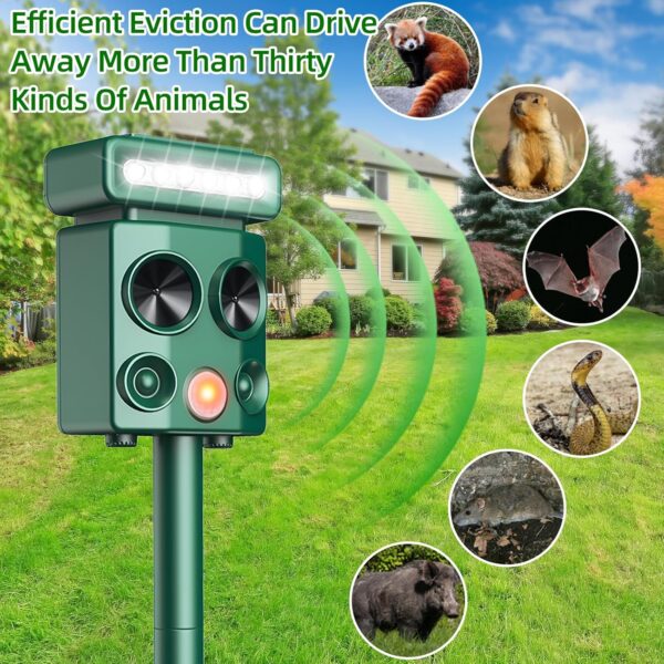 2025 Solar Ultrasonic Animal Repeller with Motion Detection and LED Strobe - Image 6