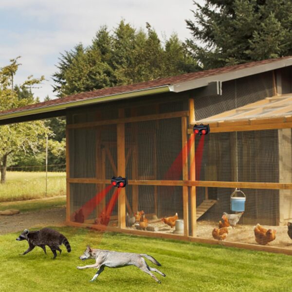 4 Pack Solar-Powered Ultrasonic Animal Repeller with Flashing Lights - Image 6