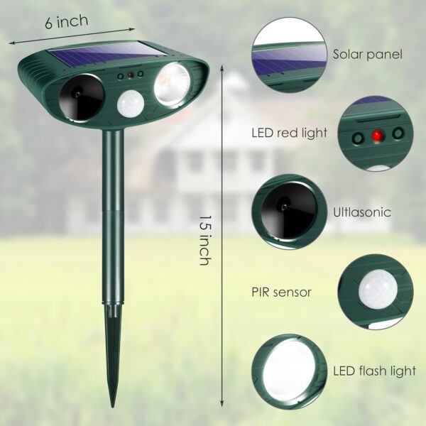 2025 Upgraded Outdoor Cat Repellent With Ultrasonic Protection - Image 4