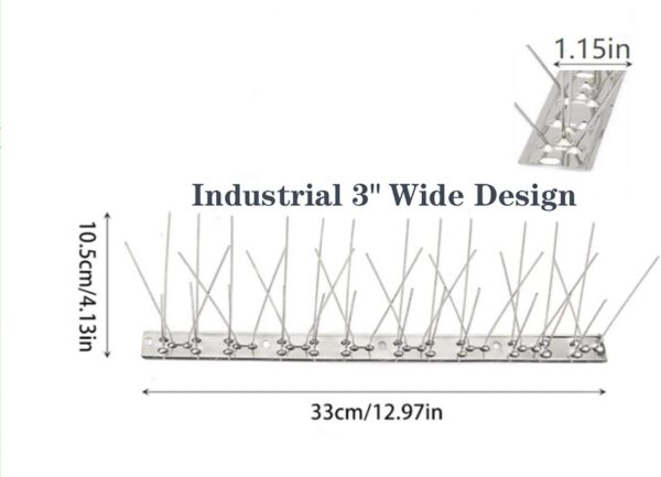 304 Stainless Steel Bird Spikes, 11 ft Pigeon & Small Bird Deterrent, 10 Pack - Image 7
