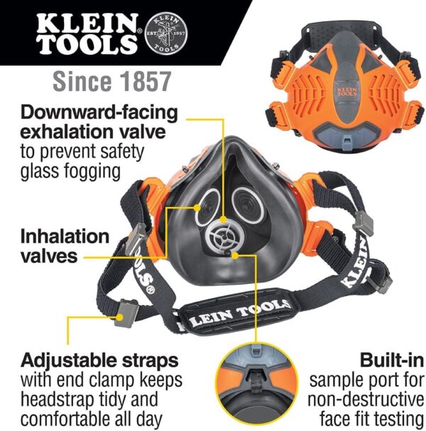 Klein Tools 60553 P100 Half‑Mask Respirator S/M - Image 2