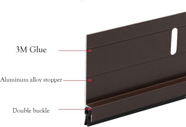 36” Rodent-Proof Aluminum Door Sweep with Rubber Seal - Image 4