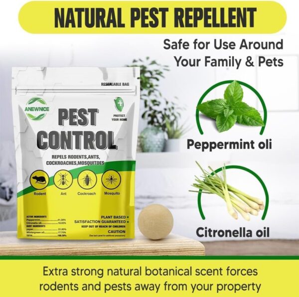 NJYNME Peppermint Pest Control Balls, 8-Pack Natural Rodent and Insect Repellent - Image 5
