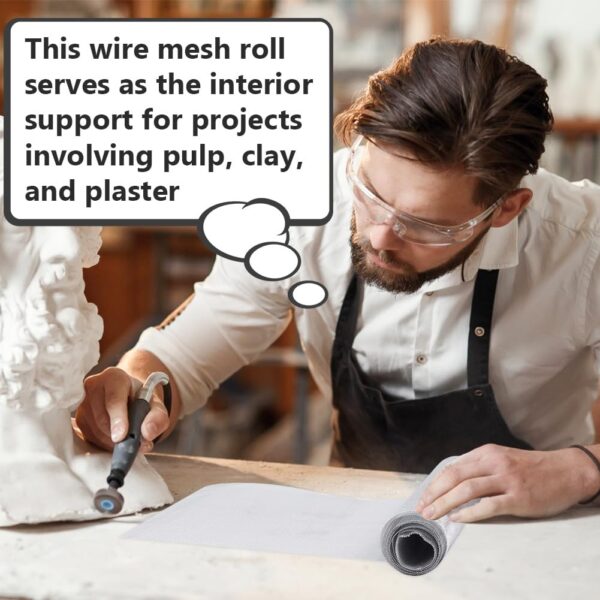 OLYCRAFT White Aluminum Sculpting Mesh, 12" × 9.8' - 0.25 mm Thick - Image 6