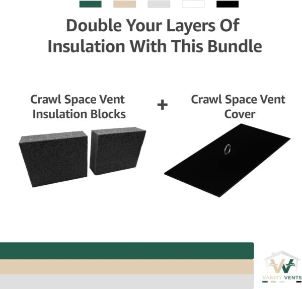 Exterior Crawl Space Vent Cover with 2-inch Insulation Blocks - Image 3